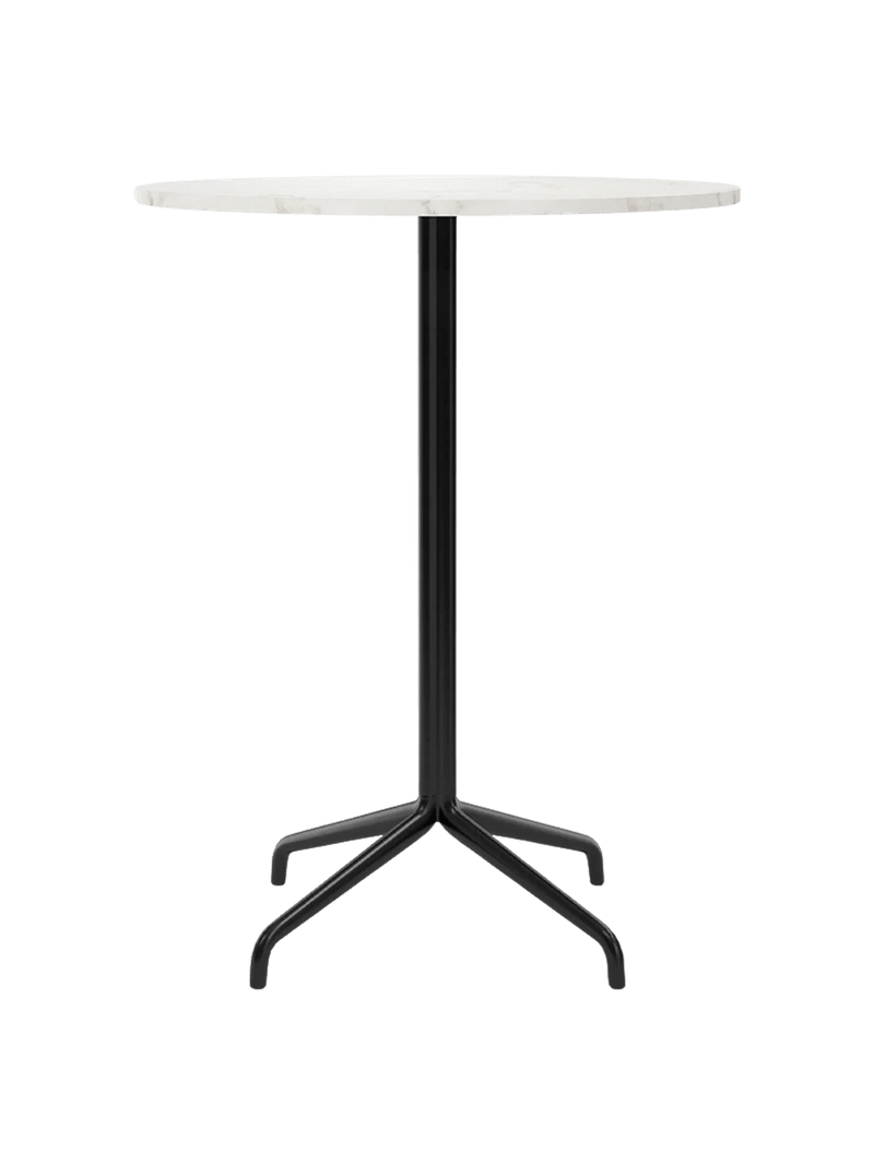 Harbour Column Bar Table - Audo Copenhagen Tables + Desks - Round base - 27.6 × 23.6 in - Black Oak - HORNE