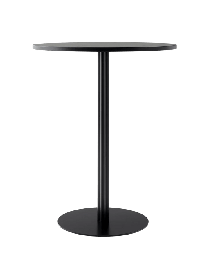 Harbour Column Counter Table - Audo Copenhagen Tables + Desks - Round base - Ø: 31.5 in - Linoleum Charcoal - HORNE