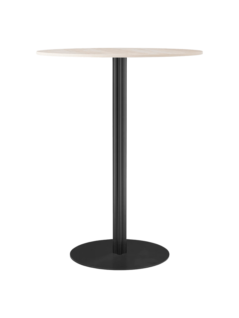 Harbour Column Counter Table - Audo Copenhagen Tables + Desks - Round base - 27.6 × 23.6 in - Black Oak - HORNE