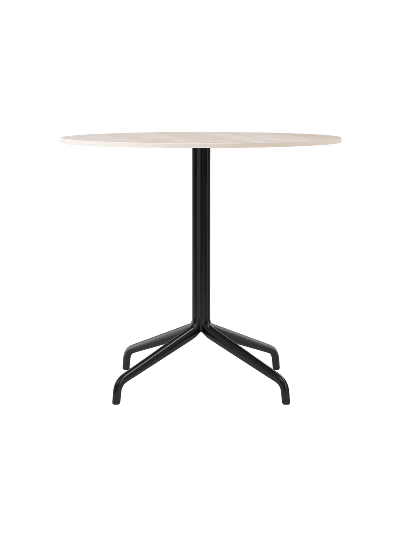 Harbour Column Dining Table - Audo Copenhagen Tables + Desks - Star base - Ø: 23.6 in - Black Oak - HORNE