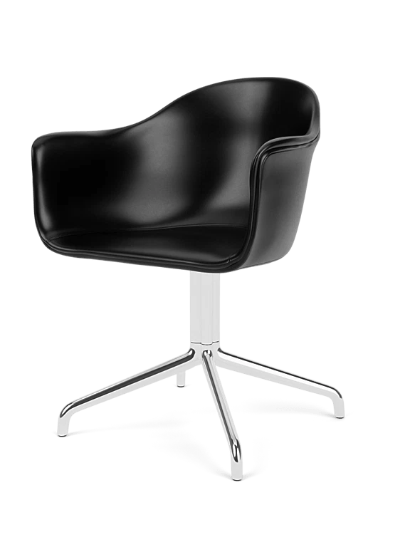 Harbour Dining Chair - Star Base - Audo Copenhagen Chairs - Dakar 0842 - Polished Aluminium - With Swivel - HORNE