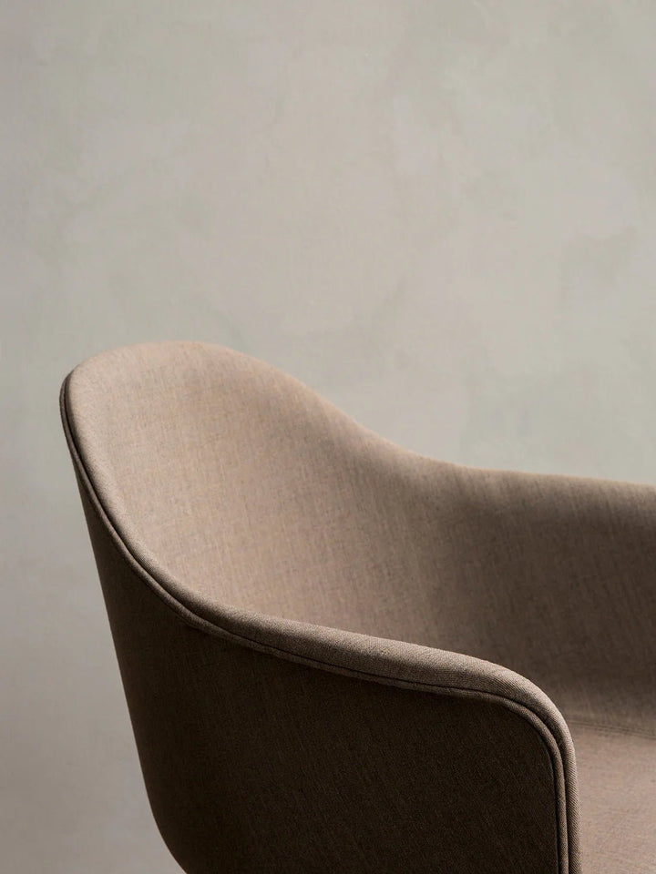 Harbour Dining Chair - Star Base - Audo Copenhagen Chairs - Dakar 0842 - Polished Aluminium - With Swivel - HORNE