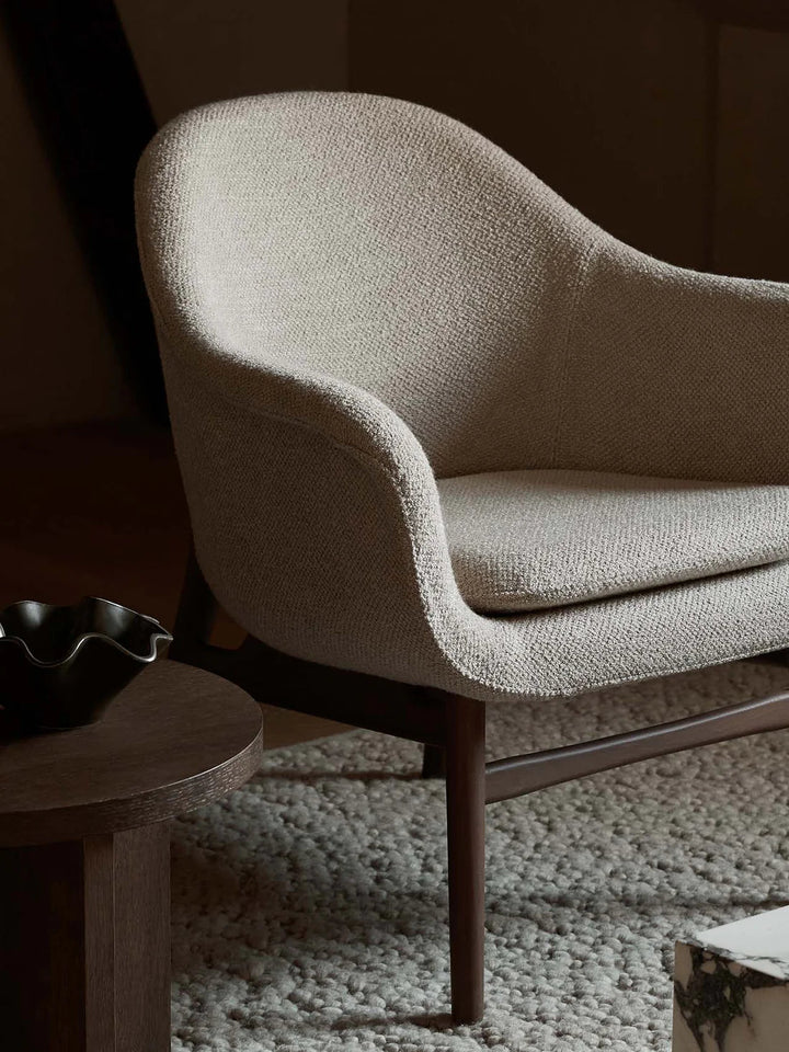 Harbour Lounge Chair - Audo Copenhagen Chairs - Walnut - Audo Bouclé 02 - HORNE