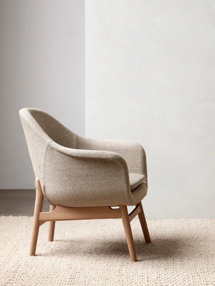 Harbour Lounge Chair - Audo Copenhagen Chairs - Walnut - Audo Bouclé 02 - HORNE