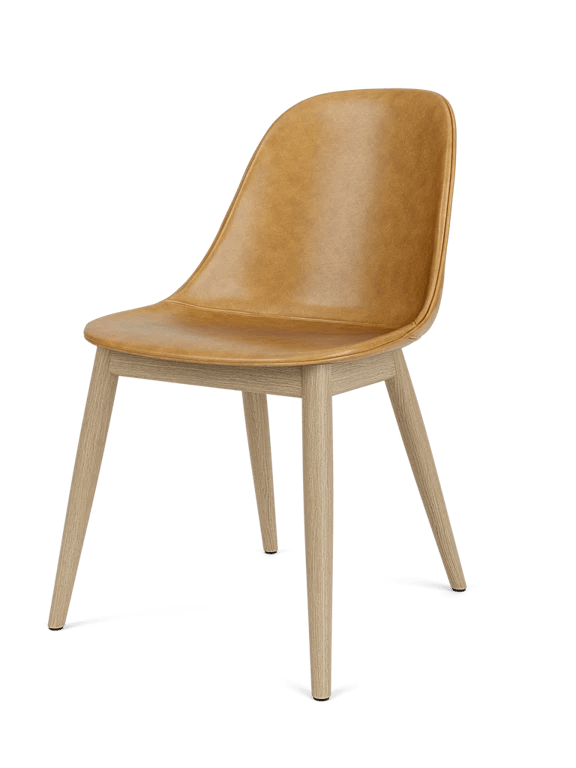 Harbour Side Dining Chair - Leather - Audo Copenhagen Chairs - Natural Oak - 0250 Cognac/Dakar - HORNE