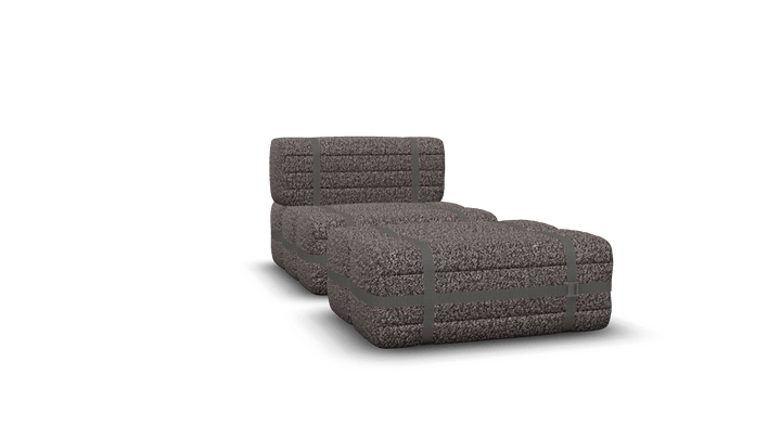 Haybale Lounge Chair with Footstool - Moooi Stools + Benches + Ottomans - Boucle Fossil 34 - HORNE