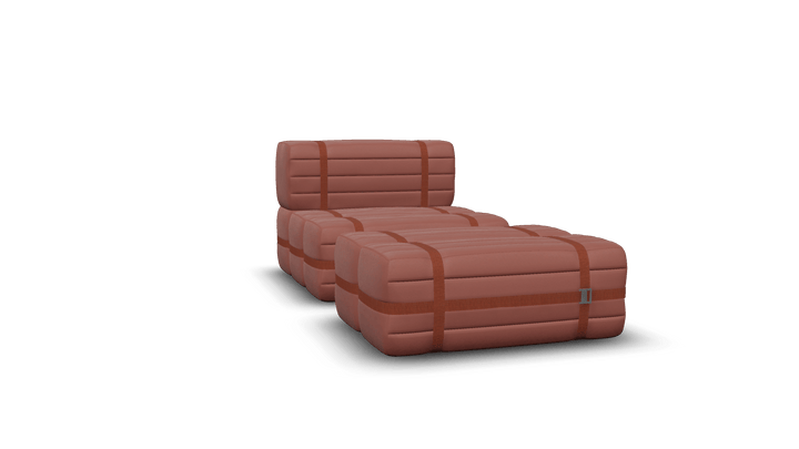 Haybale Lounge Chair with Footstool - Moooi Stools + Benches + Ottomans - Spectrum Red Brown 30172 - HORNE