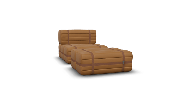 Haybale Lounge Chair with Footstool - Moooi Stools + Benches + Ottomans - Spectrum Granite 30156 - HORNE