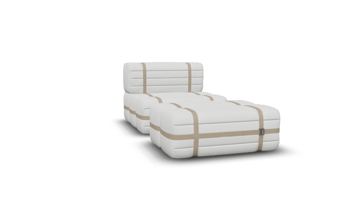 Haybale Lounge Chair with Footstool - Moooi Stools + Benches + Ottomans - Savanne White 30399 - HORNE