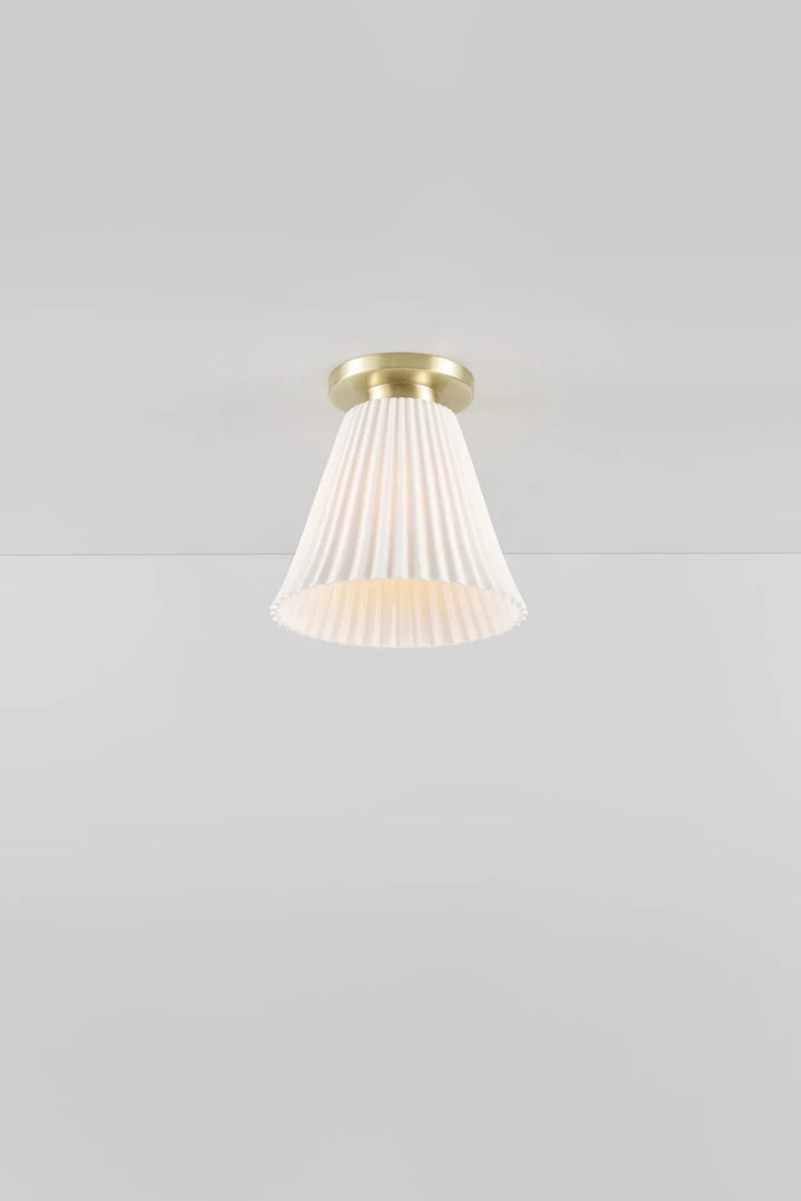 Hector Large Pleat Ceiling Light - Original BTC Floor Lamps - Satin Brass - HORNE