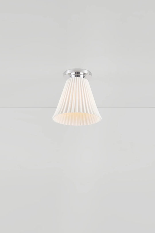 Hector Large Pleat Ceiling Light - Original BTC Floor Lamps - Brushed Aluminum - HORNE