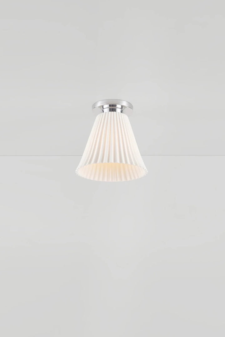 Hector Large Pleat Ceiling Light - Original BTC Floor Lamps - Brushed Aluminum - HORNE