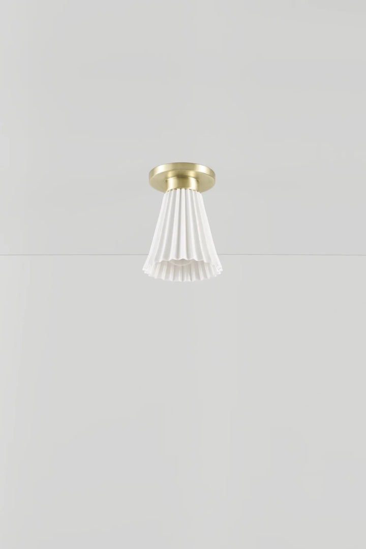 Hector Pleat Medium Ceiling Light - Original BTC Floor Lamps - Satin Brass - HORNE