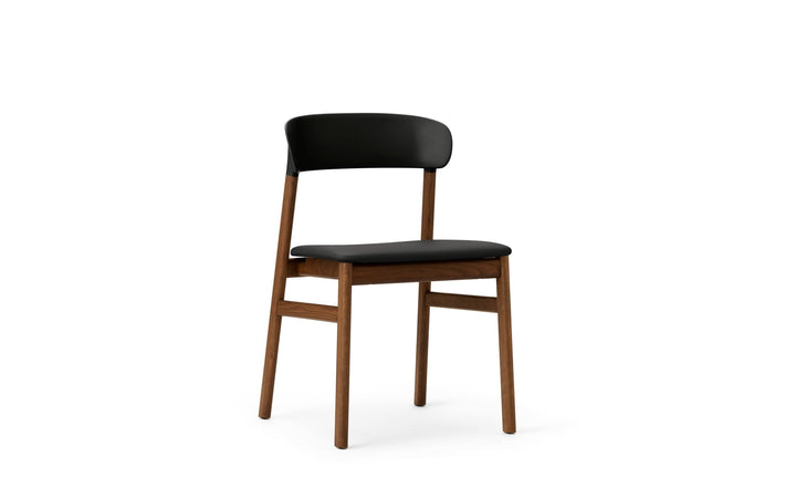 Herit Chair Upholstery - Normann Copenhagen Dining Chairs - Herit Chair Upholstery Smoked Oak - Spectrum Leather Black - HORNE