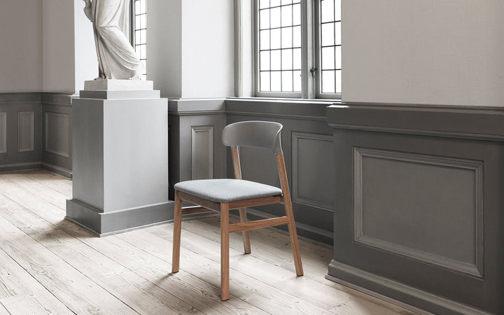 Herit Chair Upholstery - Normann Copenhagen Dining Chairs - Herit Chair Upholstery Smoked Oak - Remix White - HORNE