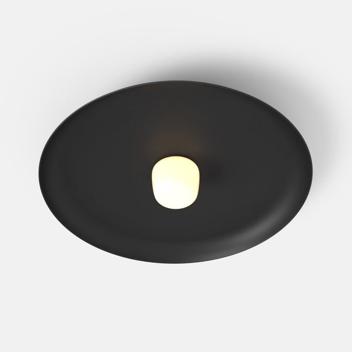 Hoist Flush Mount - Large Shade - RBW Lighting - Matte Black - Small Glass Diffuser - 2700K (warm white) - HORNE