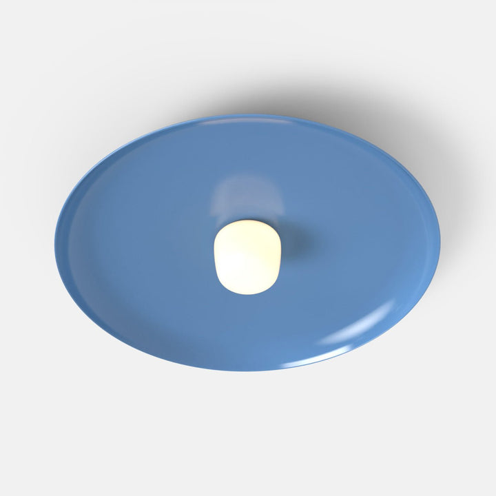 Hoist Flush Mount - Large Shade - RBW Lighting - Blue Gloss - Small Glass Diffuser - 2700K (warm white) - HORNE