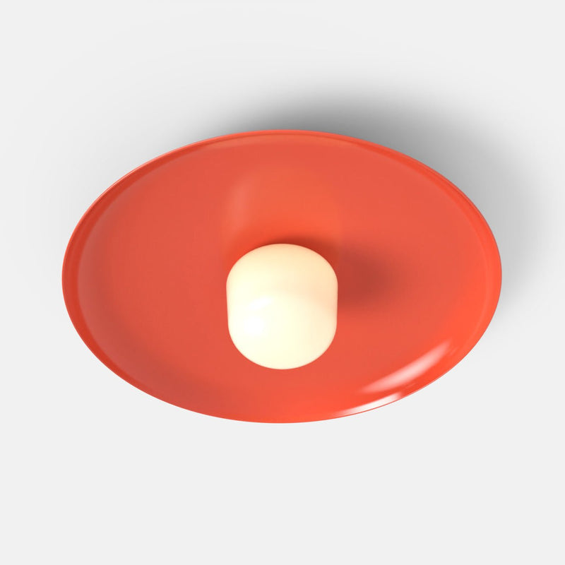 Hoist Flush Mount - Large Shade - RBW Lighting - Cream White - Small Glass Diffuser - 2700K (warm white) - HORNE