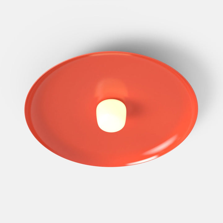 Hoist Flush Mount - Large Shade - RBW Lighting - Vermilion - Small Glass Diffuser - 2700K (warm white) - HORNE