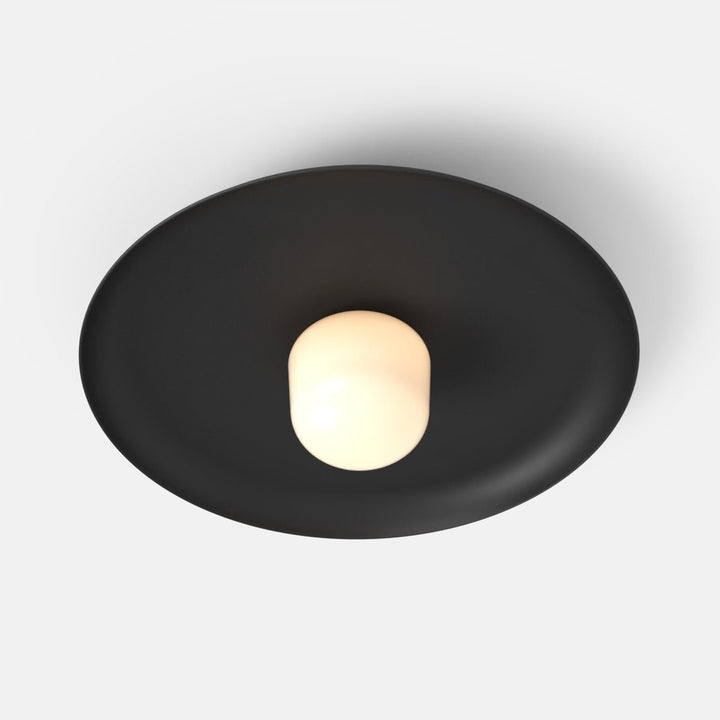 Hoist Flush Mount - Large Shade - RBW Lighting - Matte Black - Large Glass Diffuser - 2700K (warm white) - HORNE