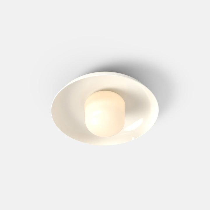 Hoist Flush Mount - Medium Shade - RBW Lighting - Cream White - Large Glass Diffuser - 2700K (warm white) - HORNE