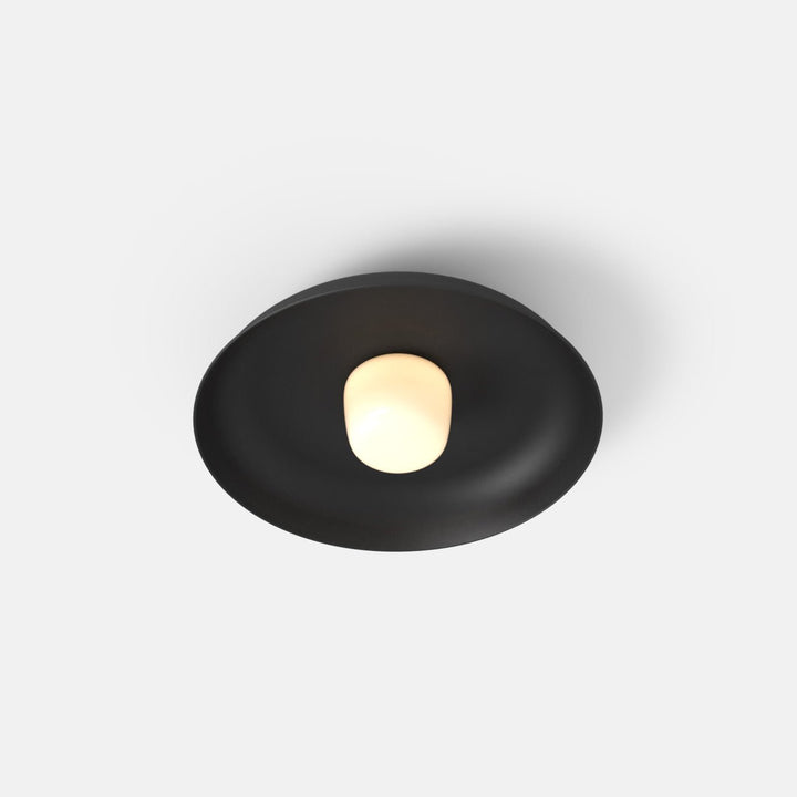 Hoist Flush Mount - Medium Shade - RBW Lighting - Matte Black - Small Glass Diffuser - 2700K (warm white) - HORNE