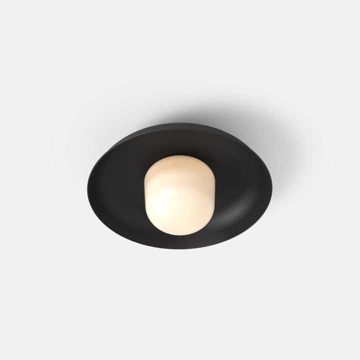 Hoist Flush Mount - Medium Shade - RBW Lighting - Matte Black - Large Glass Diffuser - 2700K (warm white) - HORNE