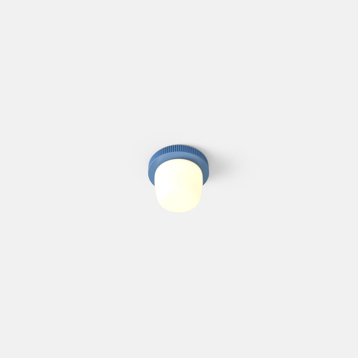 Hoist Flush Mount - No Shade - RBW Lighting - Blue Gloss - Small Glass Diffuser - 2700K (warm white) - HORNE