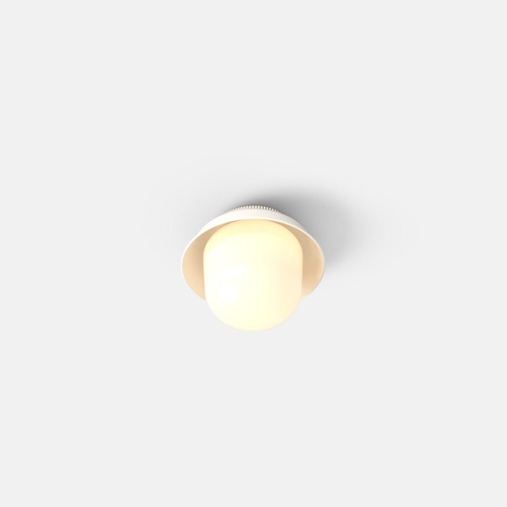 Hoist Flush Mount - Small Shade - RBW Lighting - Cream White - Large Glass Diffuser - 2700K (warm white) - HORNE
