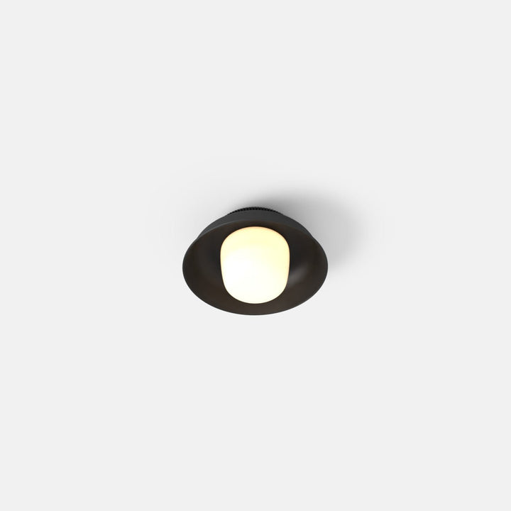 Hoist Flush Mount - Small Shade - RBW Lighting - Matte Black - Small Glass Diffuser - 2700K (warm white) - HORNE