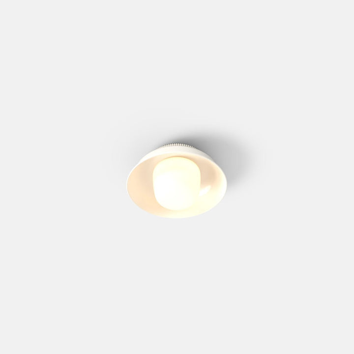 Hoist Flush Mount - Small Shade - RBW Lighting - Cream White - Small Glass Diffuser - 2700K (warm white) - HORNE
