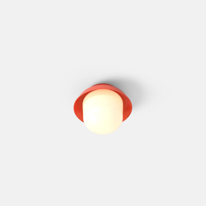 Hoist Flush Mount - Small Shade - RBW Lighting - Vermilion - Large Glass Diffuser - 2700K (warm white) - HORNE