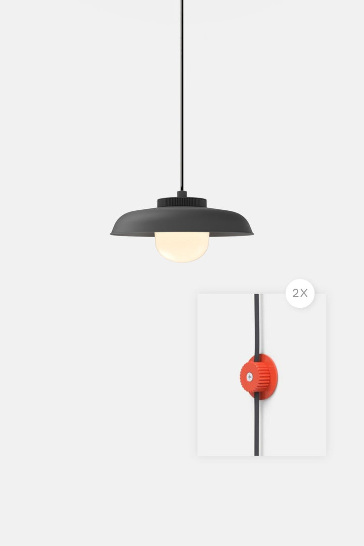 Hoist Pendant Plug - In - Large Glass Diffuser - Medium Shade - RBW Lighting - Matte Black - Vermilion - 2700K (warm white) - HORNE
