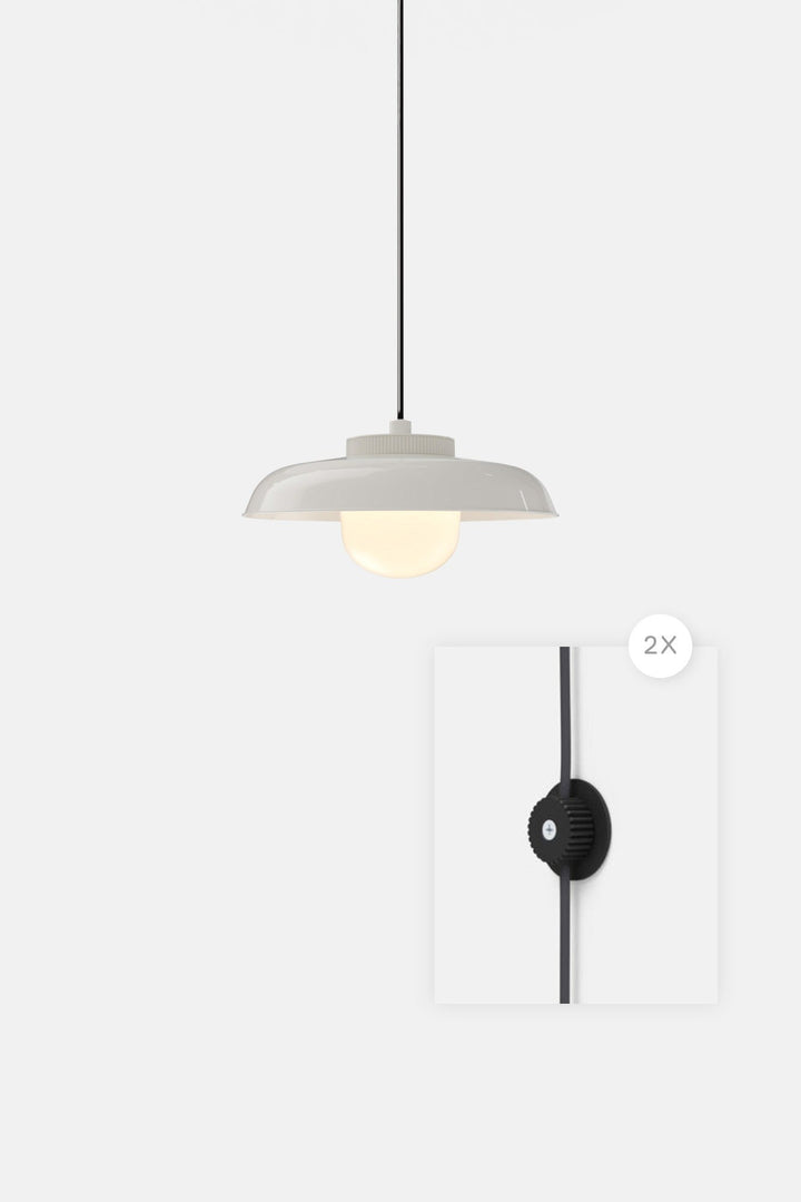 Hoist Pendant Plug - In - Large Glass Diffuser - Medium Shade - RBW Lighting - Cream White - Matte Black - 2700K (warm white) - HORNE