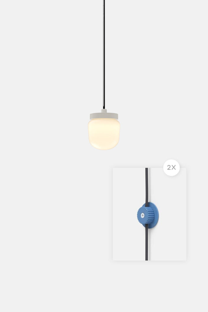 Hoist Pendant Plug - In - Large Glass Diffuser - No Shade - RBW Lighting - Cream White - Blue Gloss - 2700K (warm white) - HORNE