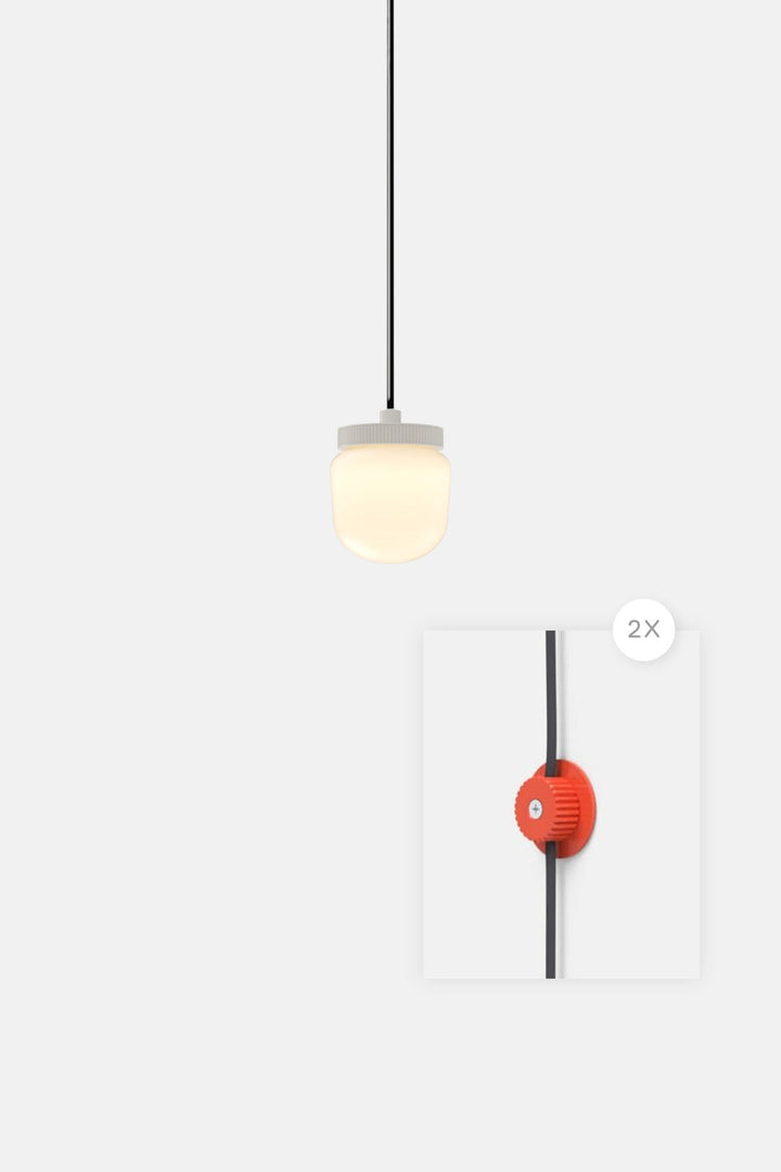 Hoist Pendant Plug - In - Large Glass Diffuser - No Shade - RBW Lighting - Cream White - Vermilion - 2700K (warm white) - HORNE