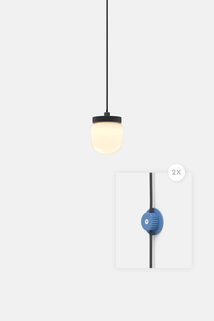 Hoist Pendant Plug - In - Large Glass Diffuser - No Shade - RBW Lighting - Matte Black - Vermilion - 2700K (warm white) - HORNE