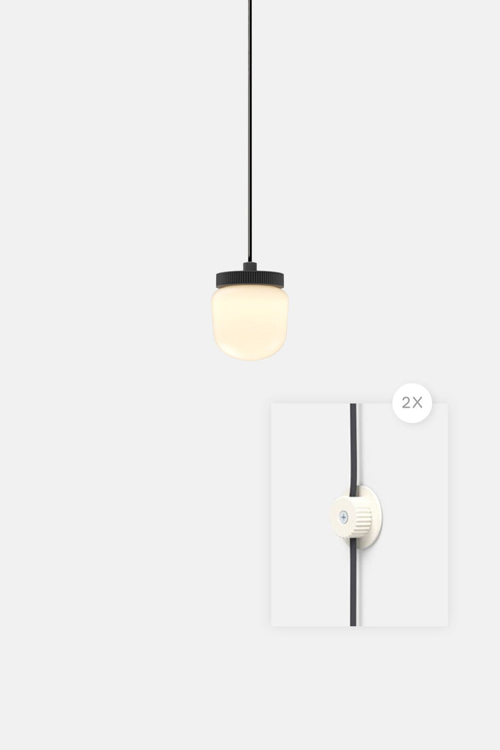 Hoist Pendant Plug - In - Large Glass Diffuser - No Shade - RBW Lighting - Matte Black - Vermilion - 2700K (warm white) - HORNE
