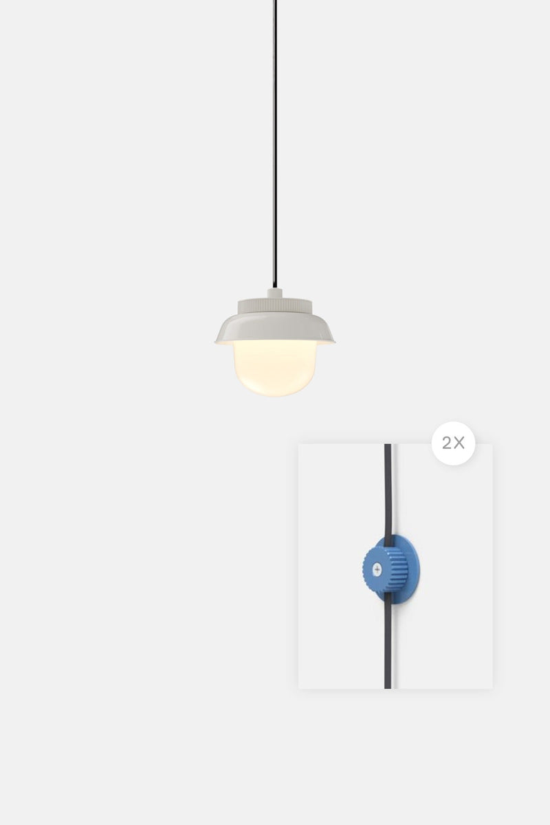 Hoist Pendant Plug - In - Large Glass Diffuser - Small Shade - RBW Lighting - Cream White - Cream White - 2700K (warm white) - HORNE