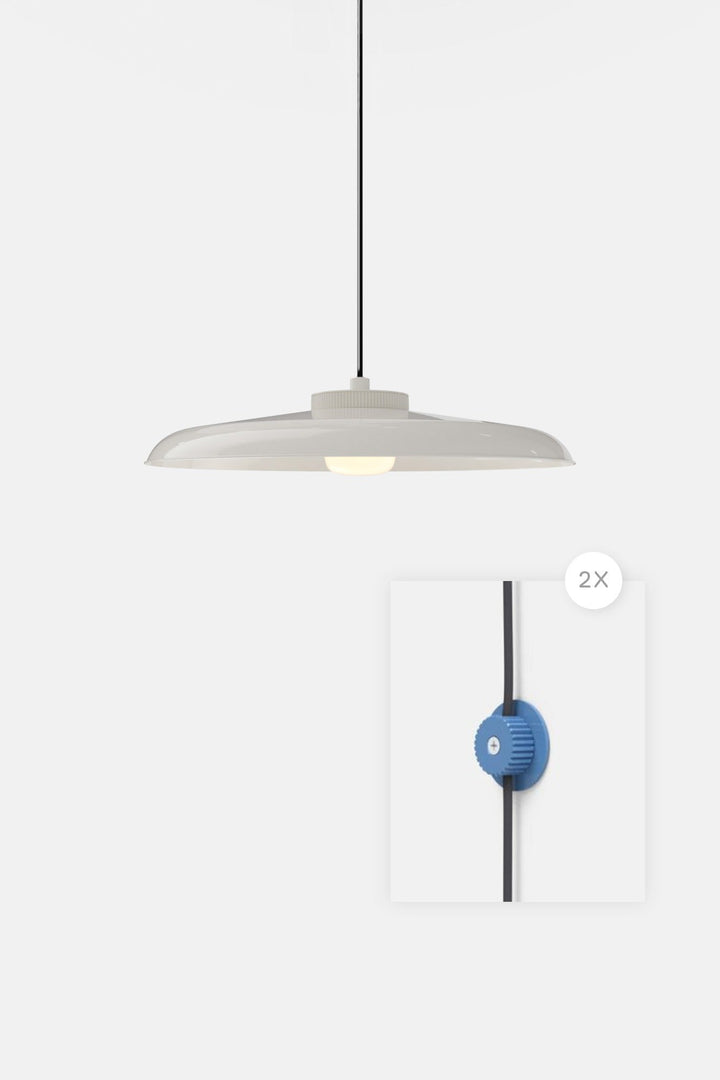 Hoist Pendant Plug - In - Small Glass Diffuser - Large Shade - RBW Lighting - Cream White - Matte Black - 2700K (warm white) - HORNE