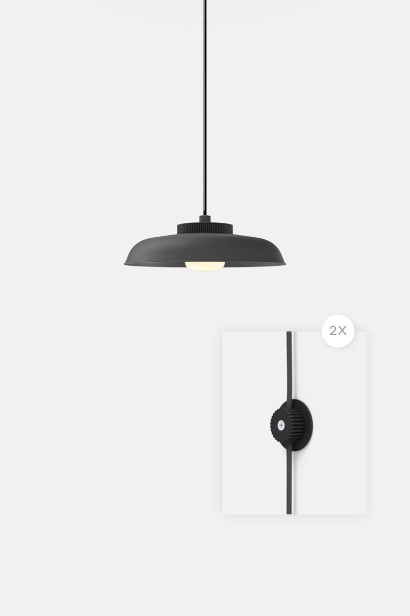 Hoist Pendant Plug - In - Small Glass Diffuser - Medium Shade - RBW Lighting - Cream White - Cream White - 2700K (warm white) - HORNE