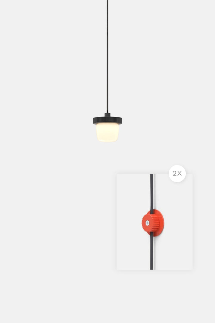 Hoist Pendant Plug - In - Small Glass Diffuser - No Shade - RBW Lighting - Matte Black - Vermilion - 2700K (warm white) - HORNE
