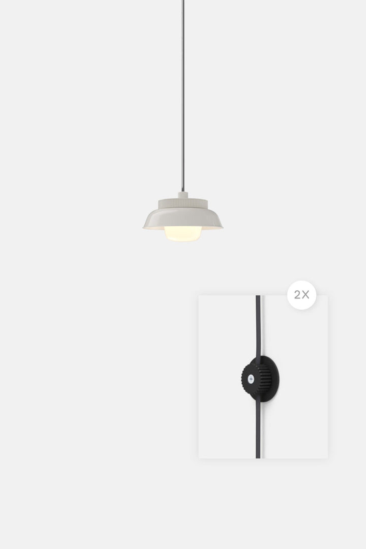 Hoist Pendant Plug - In - Small Glass Diffuser - Small Shade - RBW Lighting - Cream White - Matte Black - 2700K (warm white) - HORNE