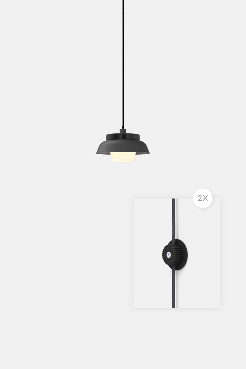 Hoist Pendant Plug - In - Small Glass Diffuser - Small Shade - RBW Lighting - Cream White - Cream White - 2700K (warm white) - HORNE
