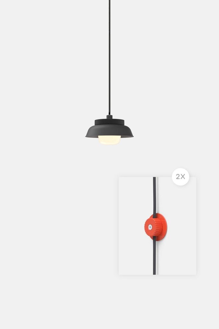 Hoist Pendant Plug - In - Small Glass Diffuser - Small Shade - RBW Lighting - Matte Black - Vermilion - 2700K (warm white) - HORNE