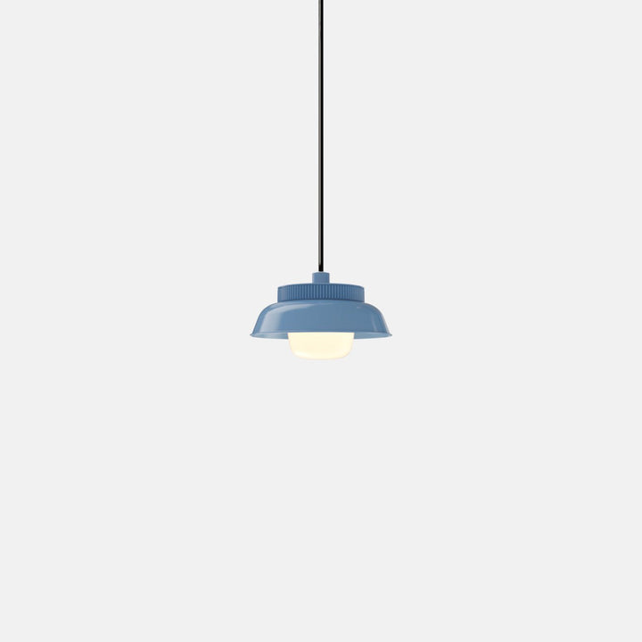 Hoist Pendant - Small Shade - RBW Lighting - Blue Gloss - Small Glass Diffuser - 2700K (warm white) - HORNE
