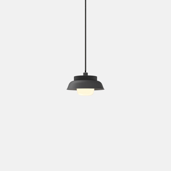 Hoist Pendant - Small Shade - RBW Lighting - Matte Black - Small Glass Diffuser - 2700K (warm white) - HORNE