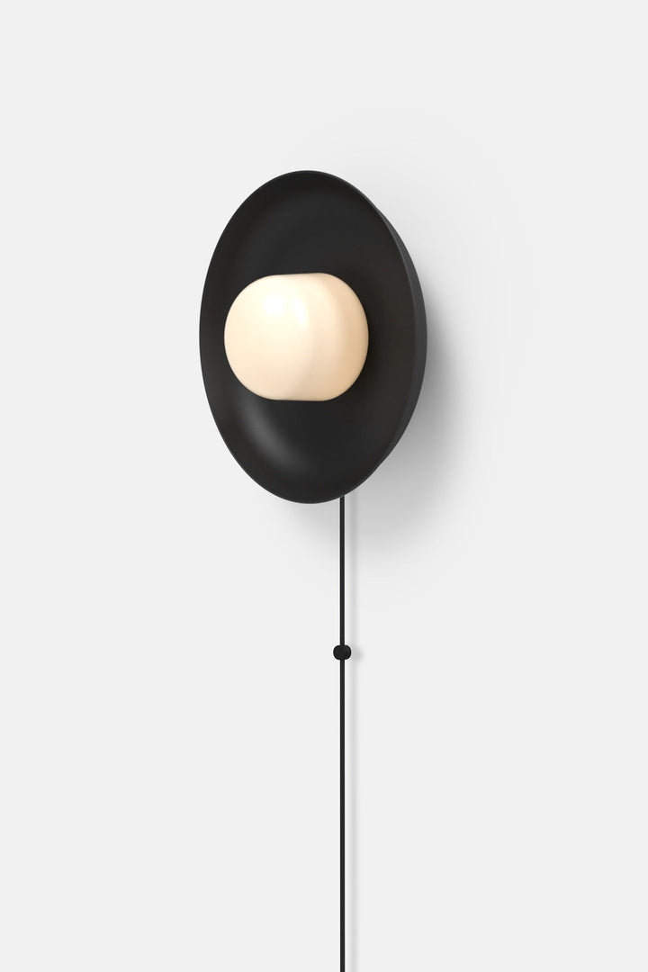 Hoist Sconce Corded - Large Glass Diffuser - Medium Shade - RBW Lighting - Matte Black - Corded Plug - in (Back) / 120V Input - 3000K (soft white) - HORNE