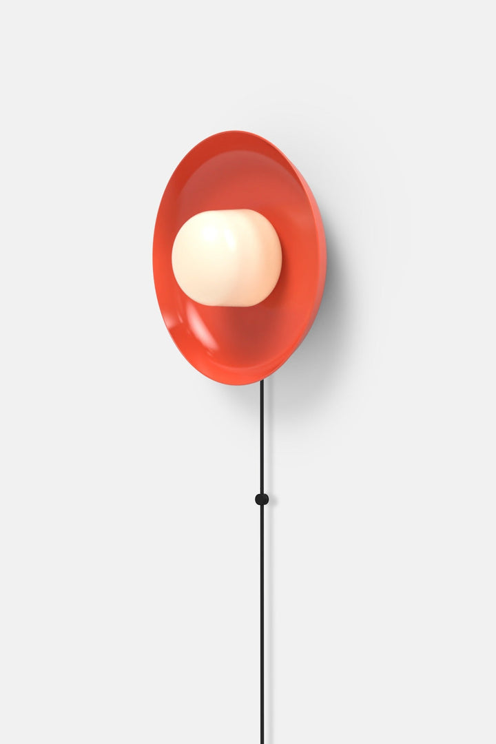 Hoist Sconce Corded - Large Glass Diffuser - Medium Shade - RBW Lighting - Vermilion - Corded Plug - in (Back) / 120V Input - 3000K (soft white) - HORNE