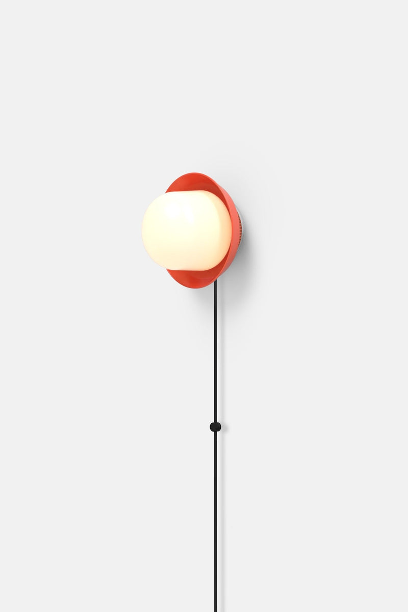 Hoist Sconce Corded - Large Glass Diffuser - Small Shade - RBW Lighting - Cream White - Corded Plug - in (Back) / 120V Input - 2700K (warm white) - HORNE